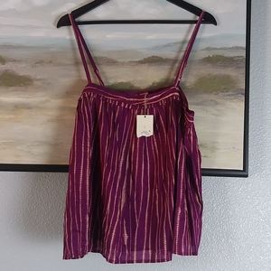 NWT |  a new day | Purple Summer Halter Top | Adjustable Straps | Size Large